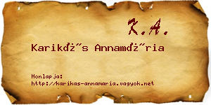 Karikás Annamária névjegykártya