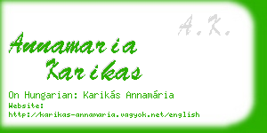 annamaria karikas business card