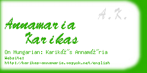 annamaria karikas business card